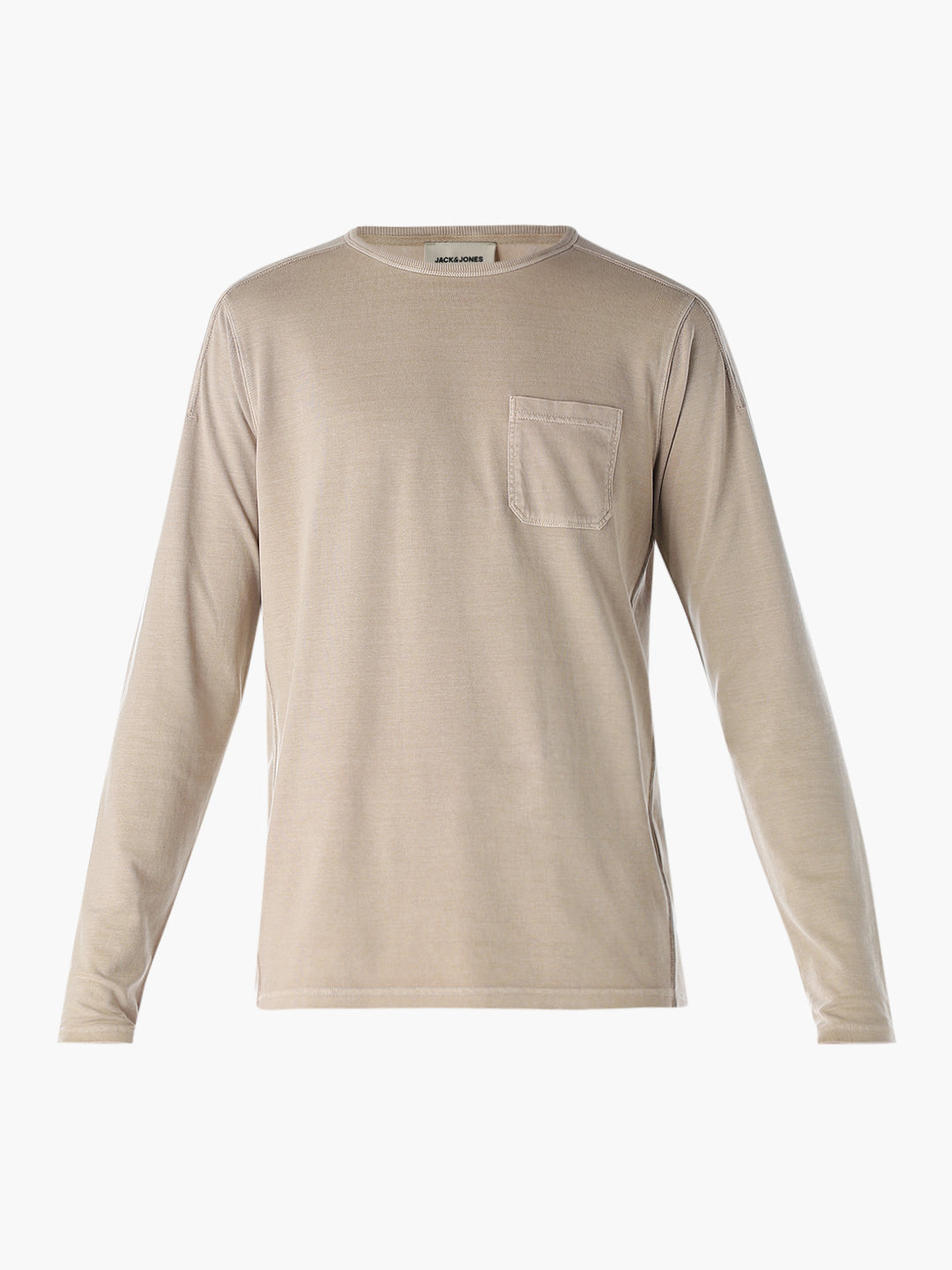 Chest Pocket Full Sleeves T-shirt - Brown