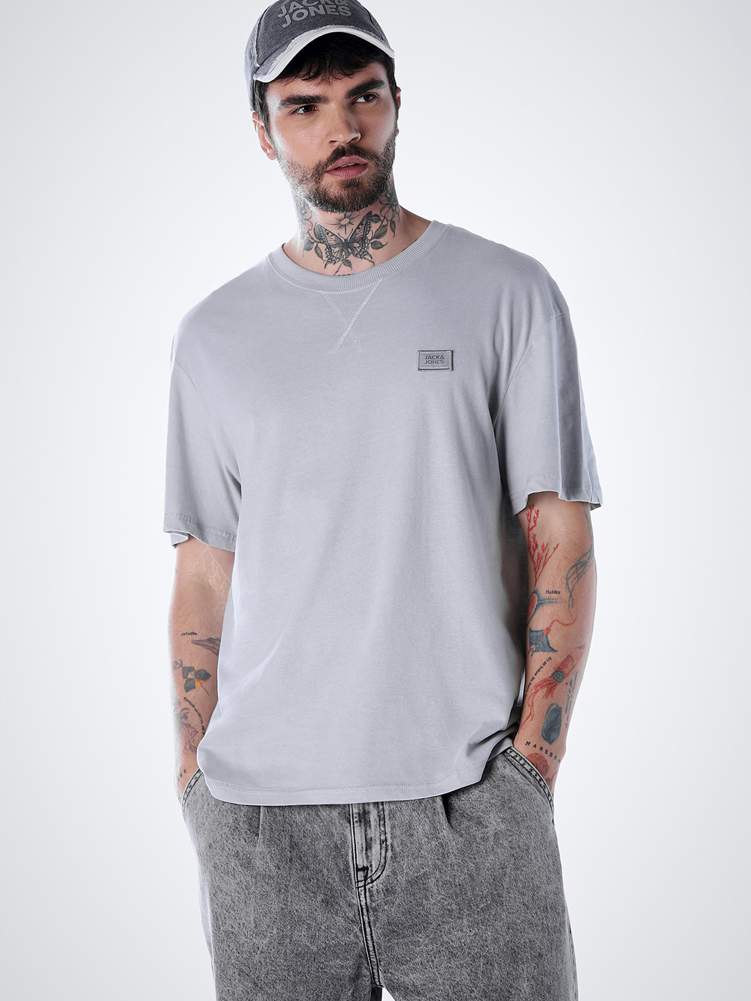 Classic Twill Crew Neck T-shirt - Grey - S