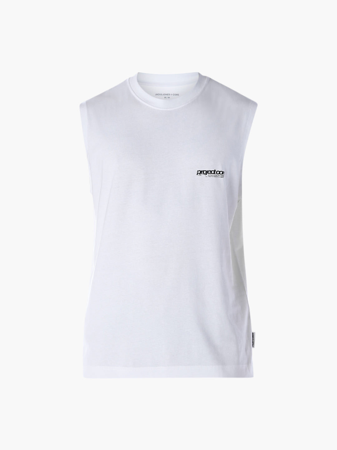Printed Crew Neck Tank - White