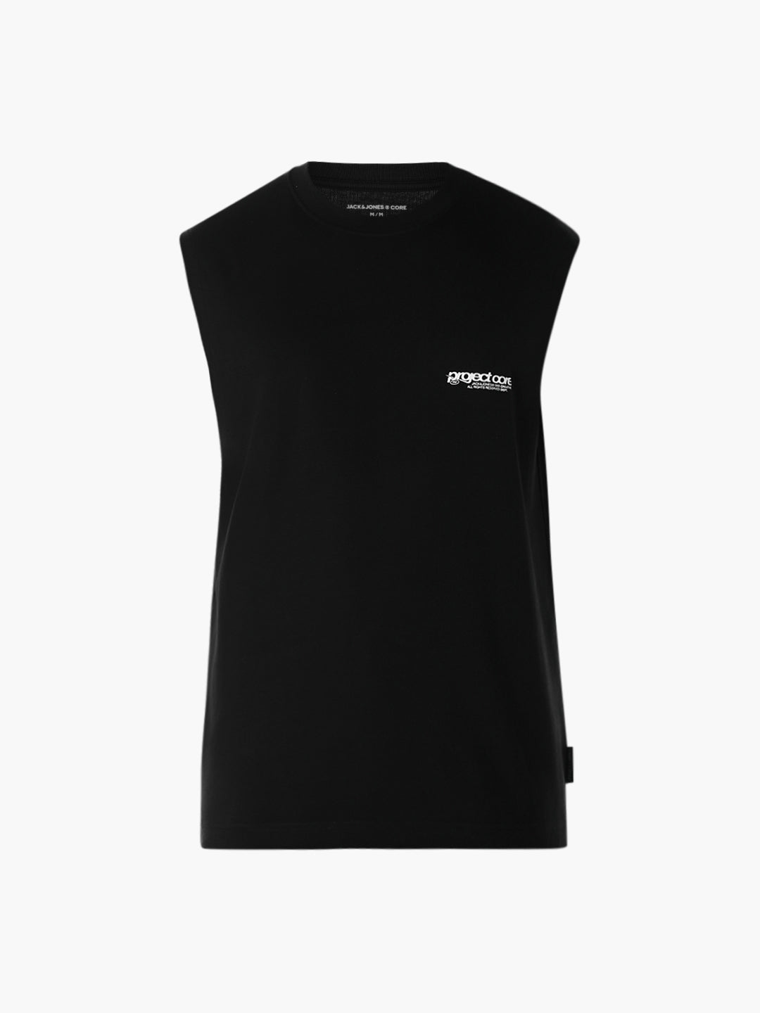 Printed Crew Neck Tank - Black