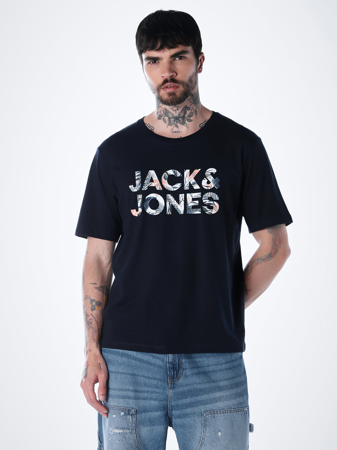 Tropical Logo Print T-shirt - Blue