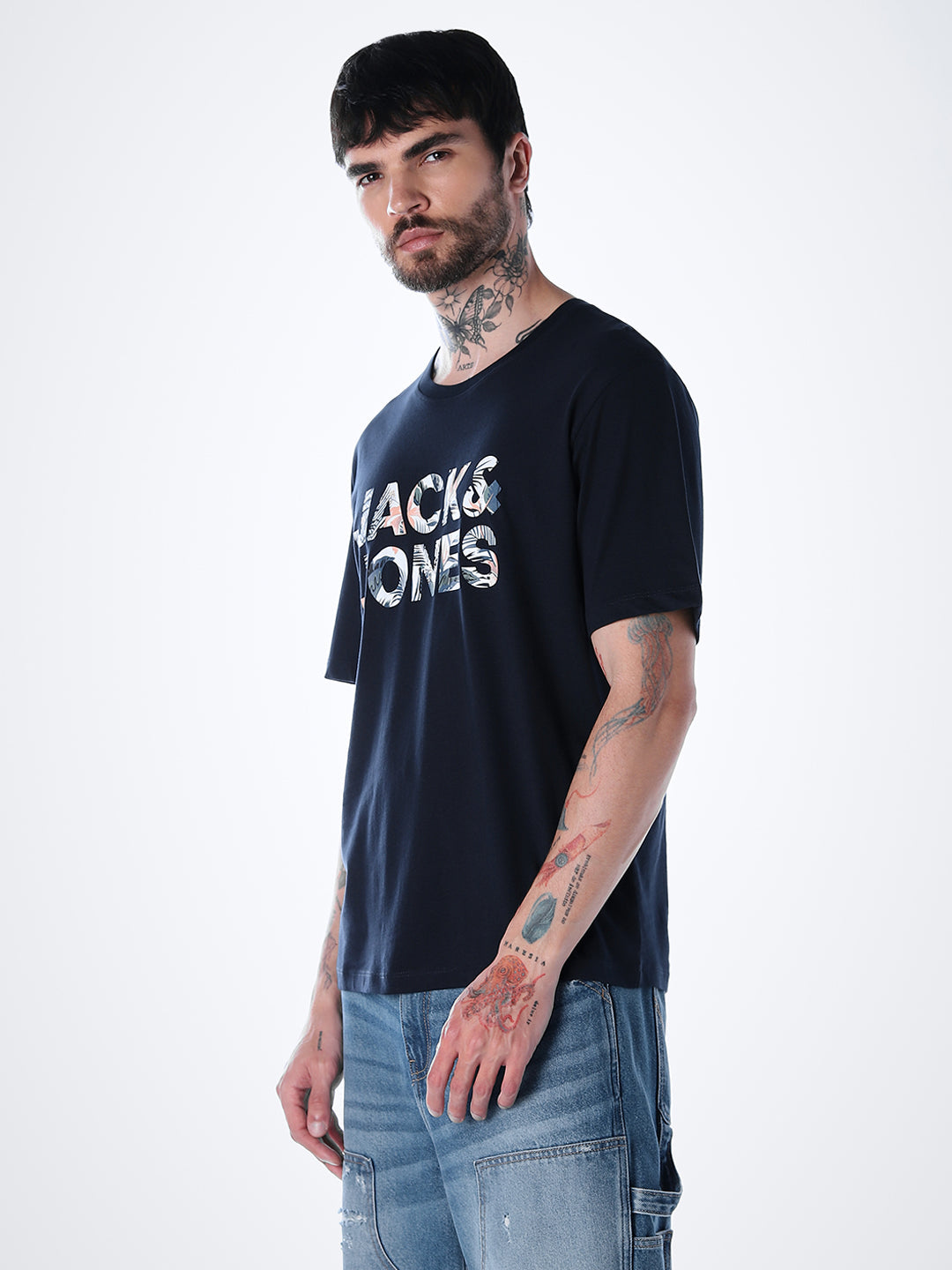 Tropical Logo Print T-shirt - Blue