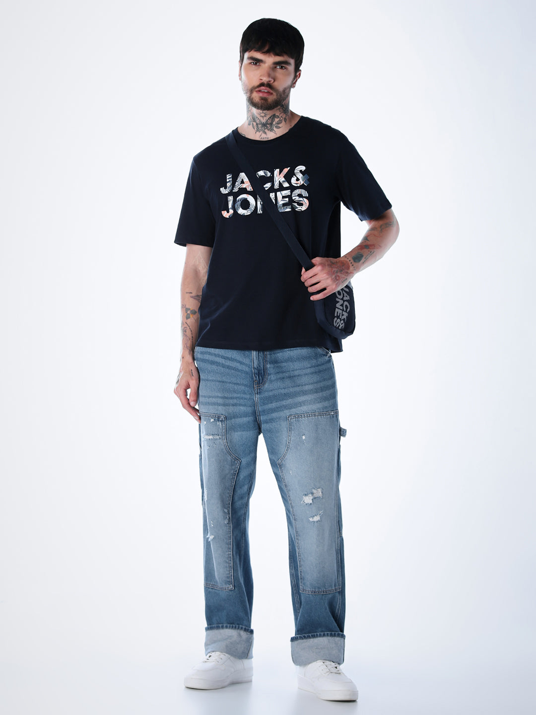 Tropical Logo Print T-shirt - Blue