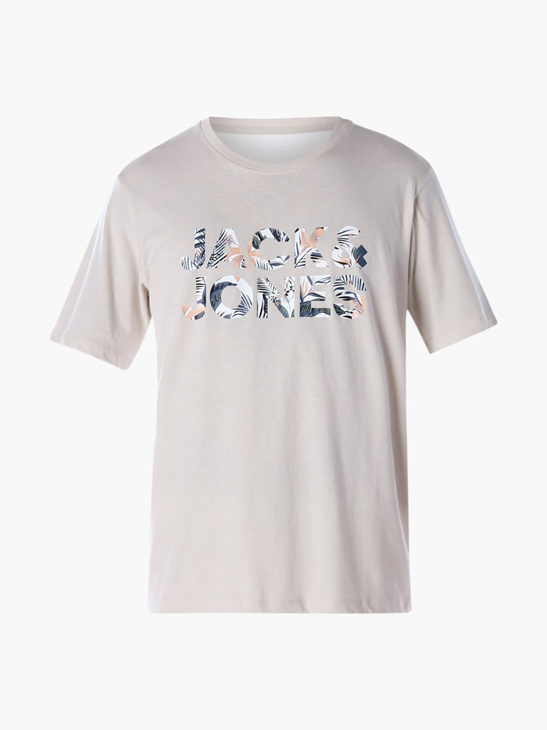 Tropical Logo Print T-shirt - Beige