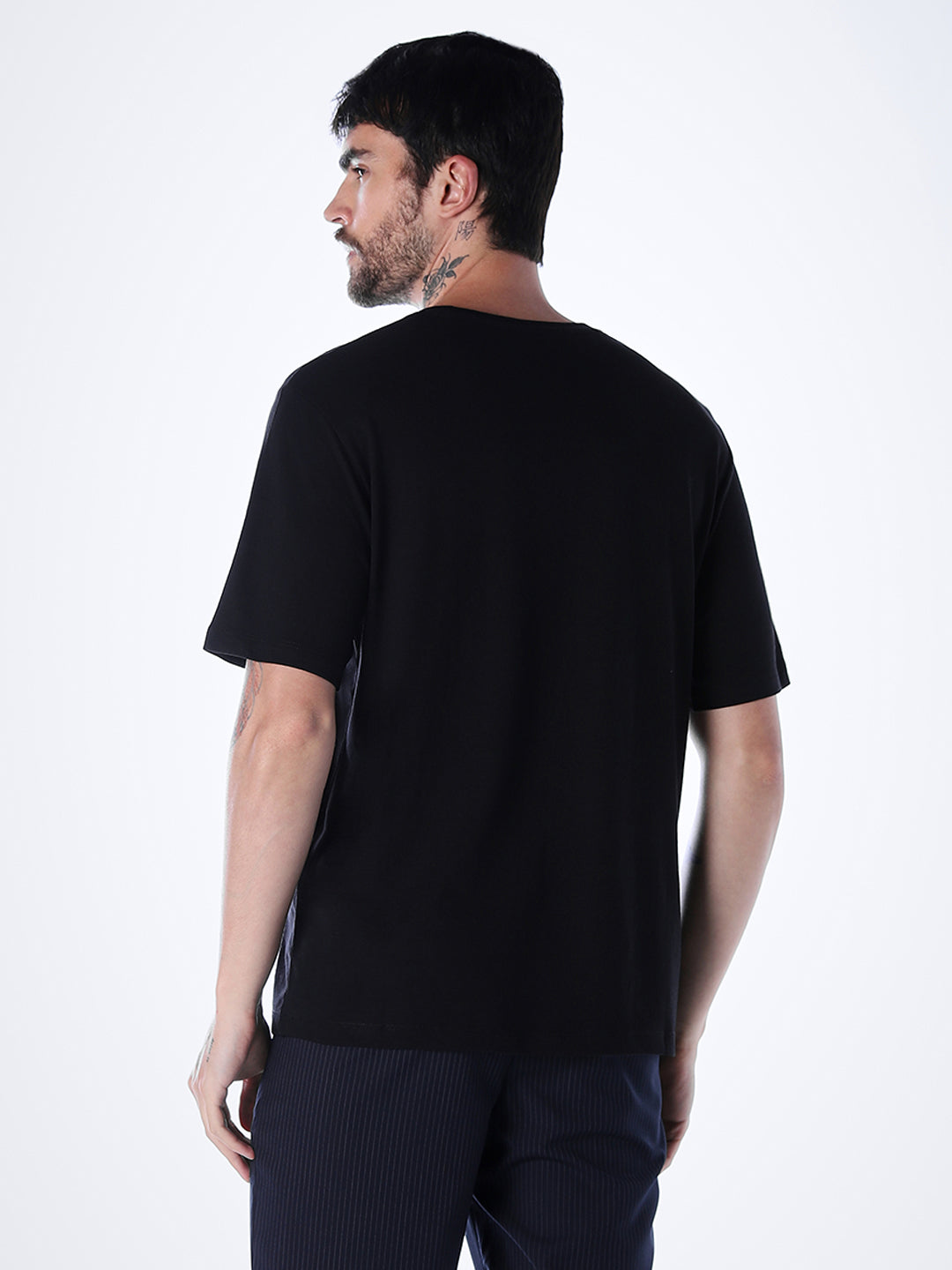 Tropical Logo Print T-shirt - Black