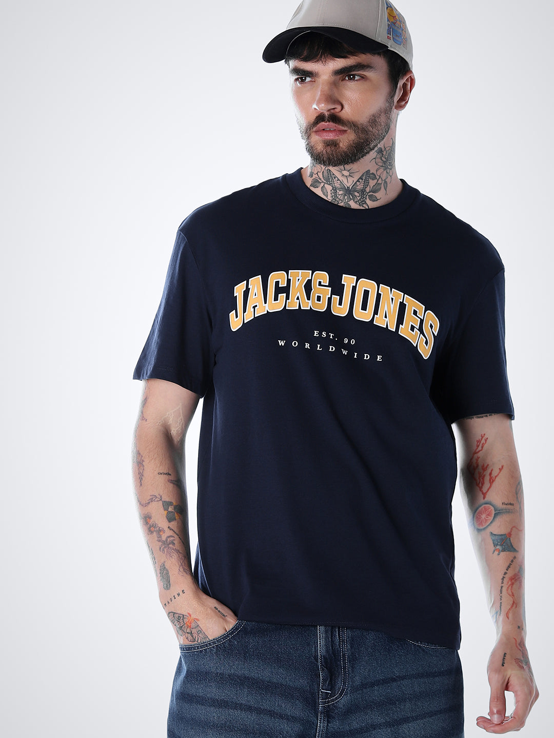 Varsity O-Neck T-shirt - Navy