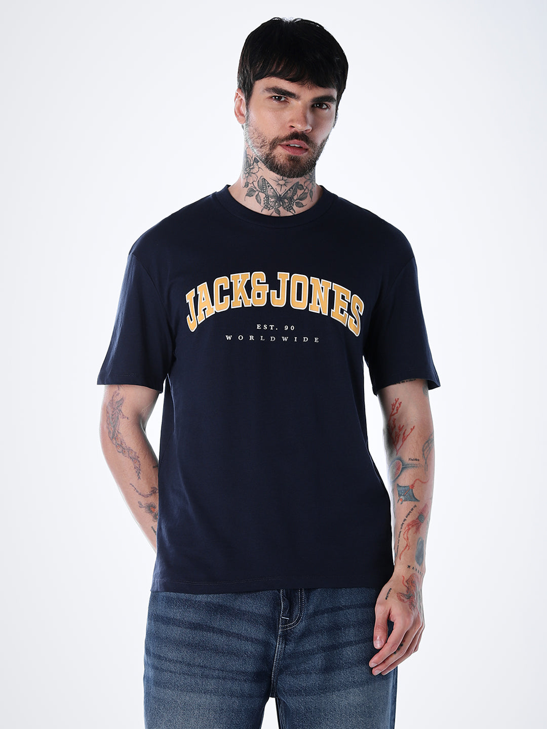 Varsity O-Neck T-shirt - Navy