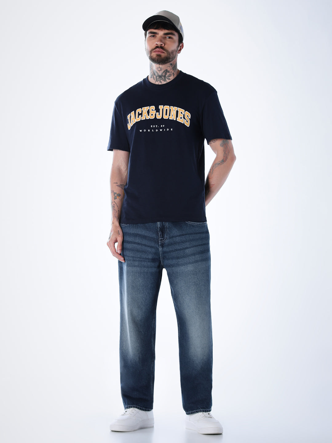 Varsity O-Neck T-shirt - Navy