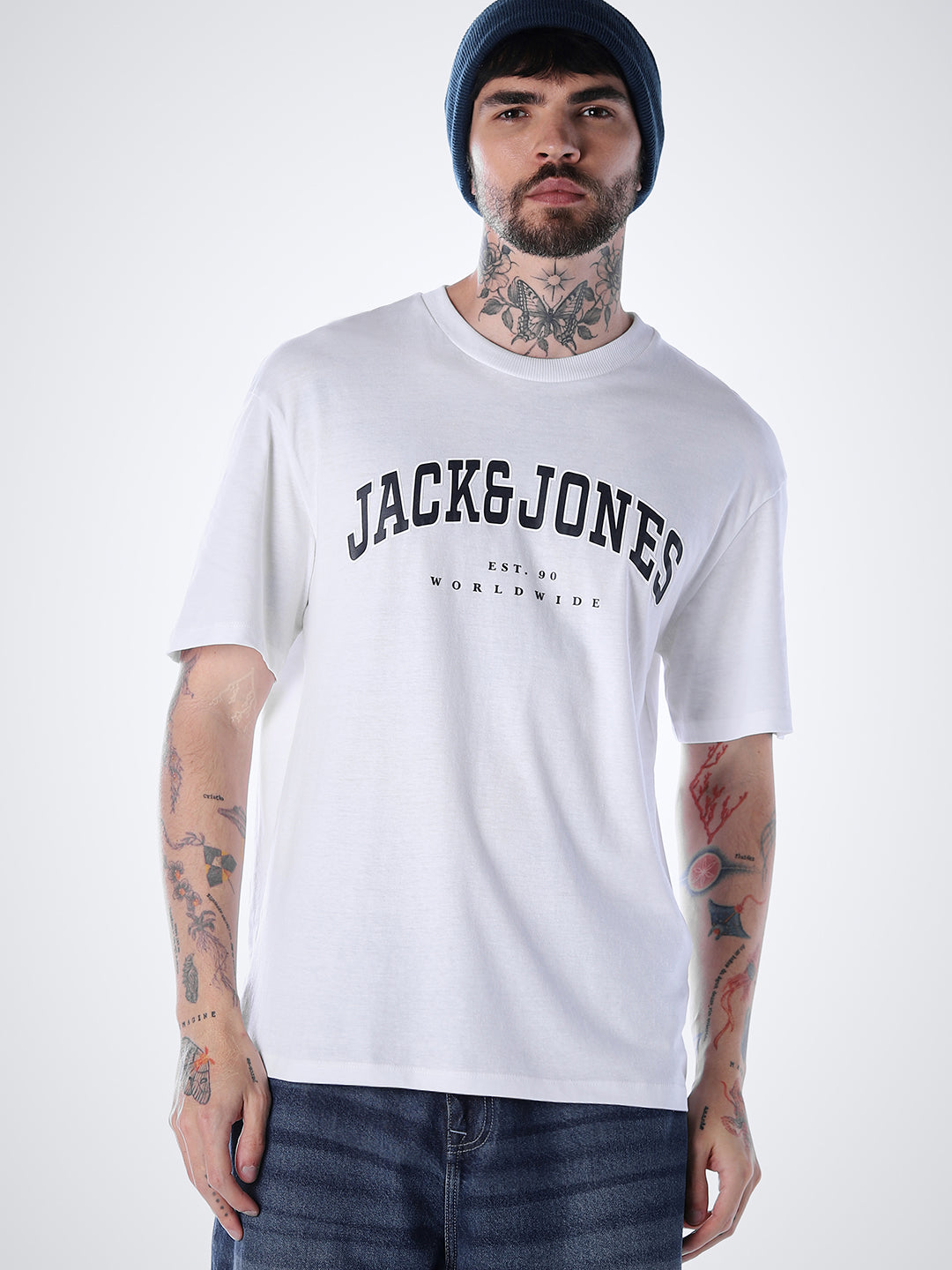 Varsity O-Neck T-shirt - White - S