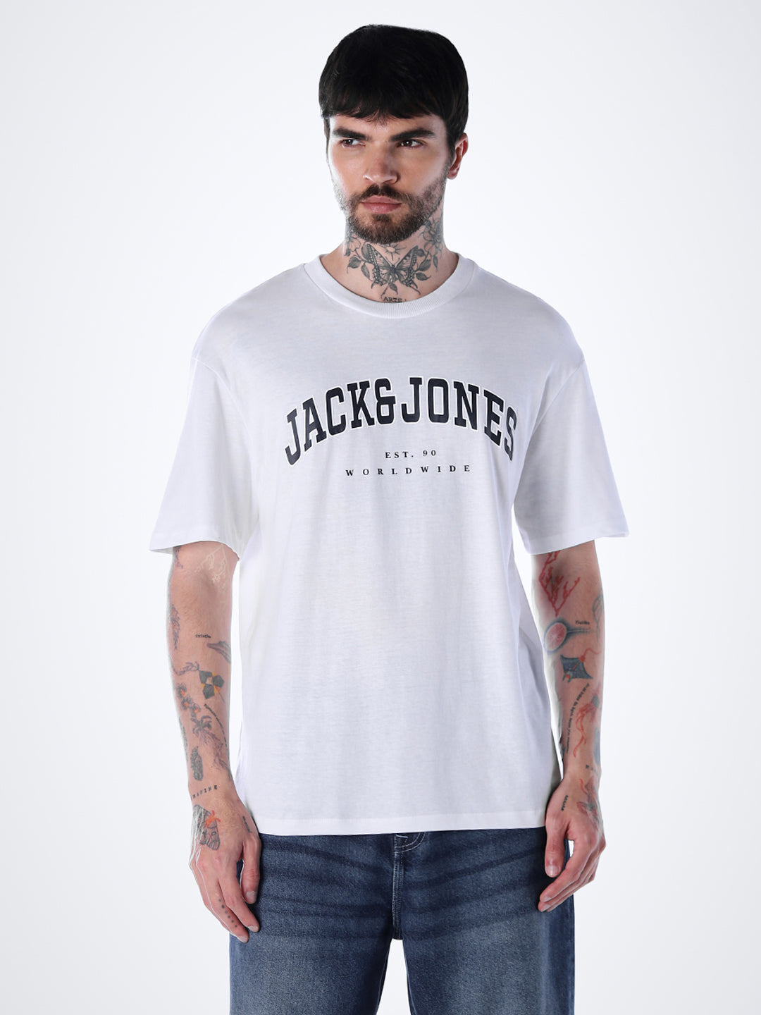 Varsity O-Neck T-shirt - White