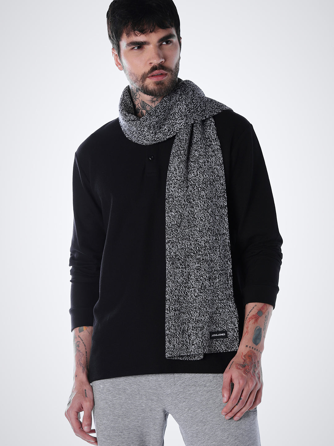 Henley Full Sleeves T-shirt - Black - XL