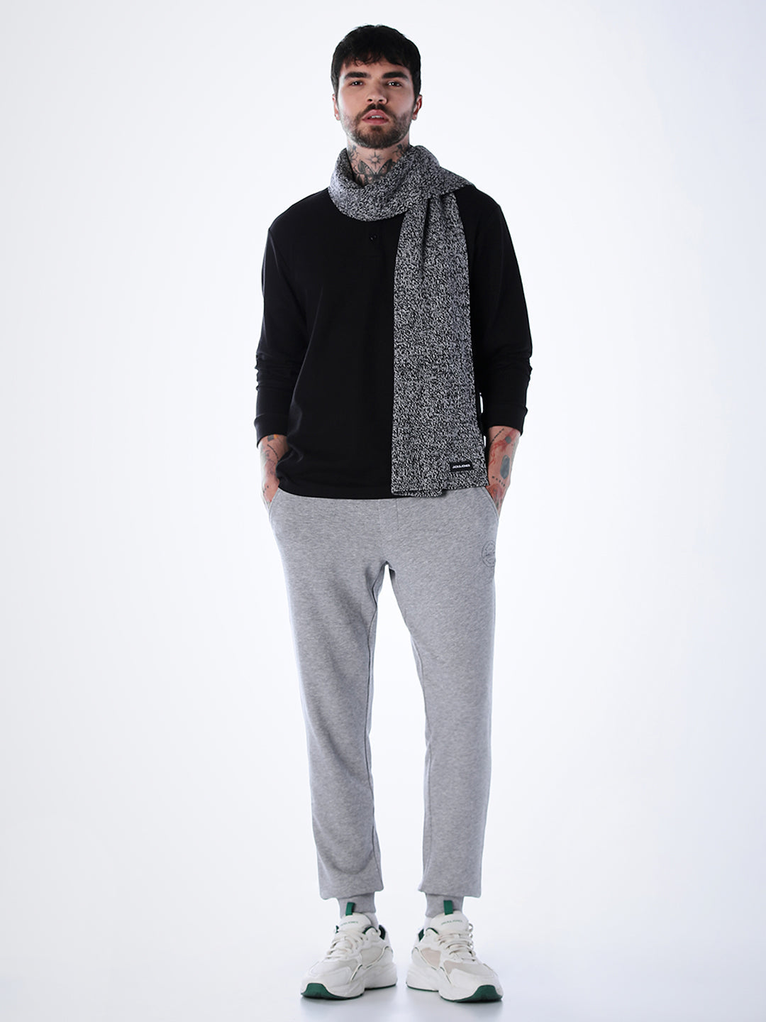 Henley Full Sleeves T-shirt - Black