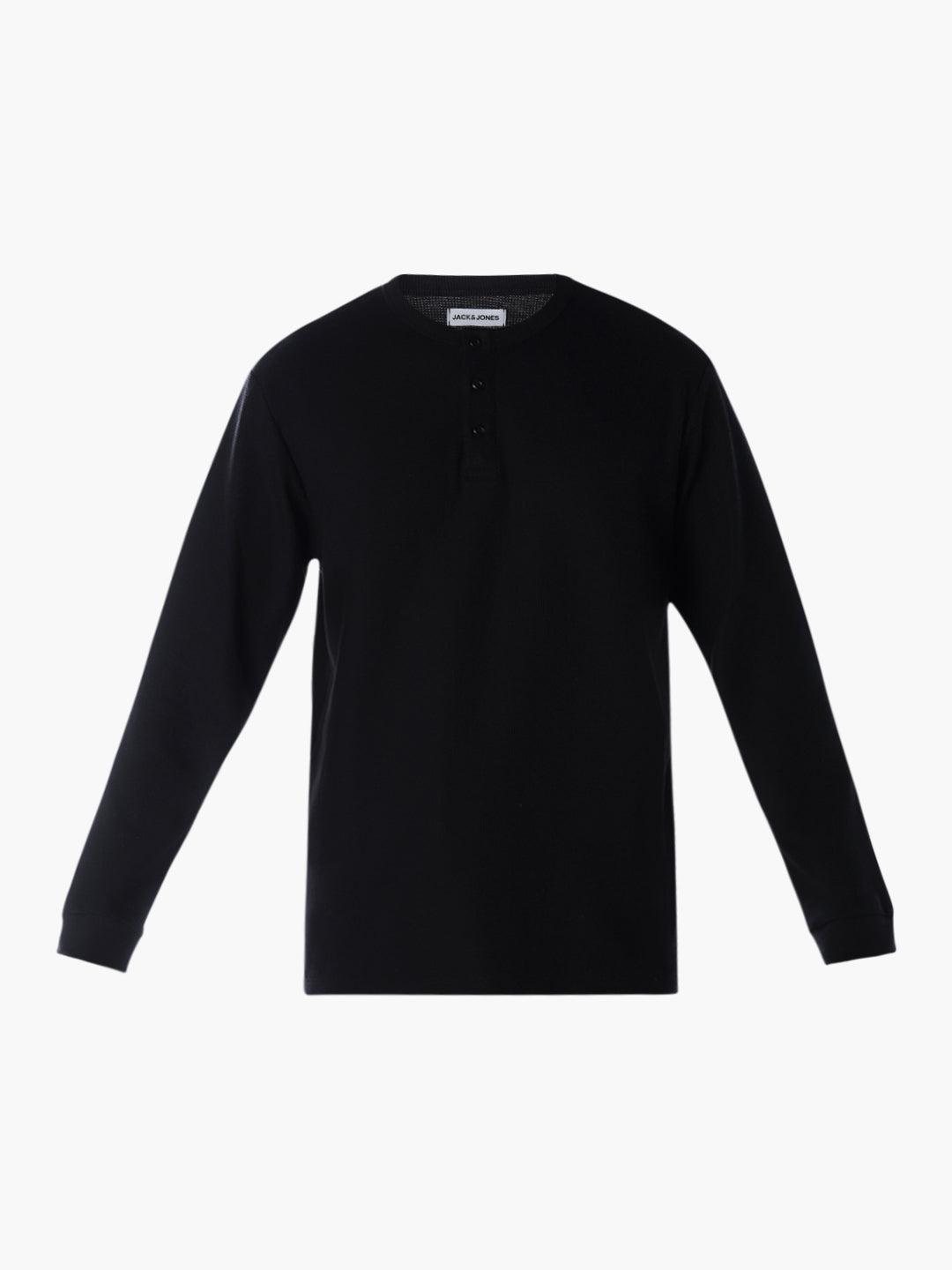 Henley Full Sleeves T-shirt - Black