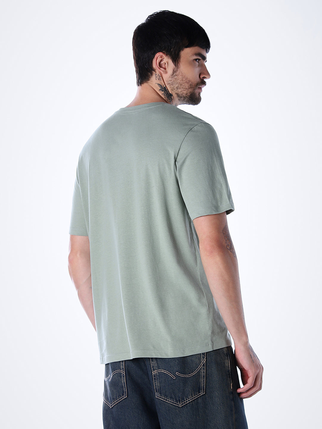 Logo print Cotton Crew Neck T-shirt - Green