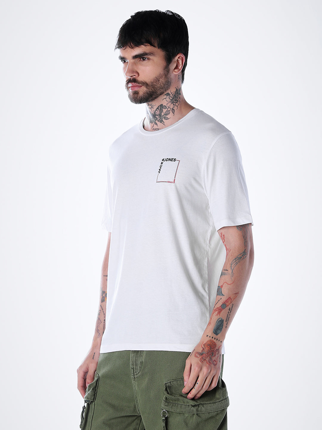 Logo print Cotton Crew Neck T-shirt - White
