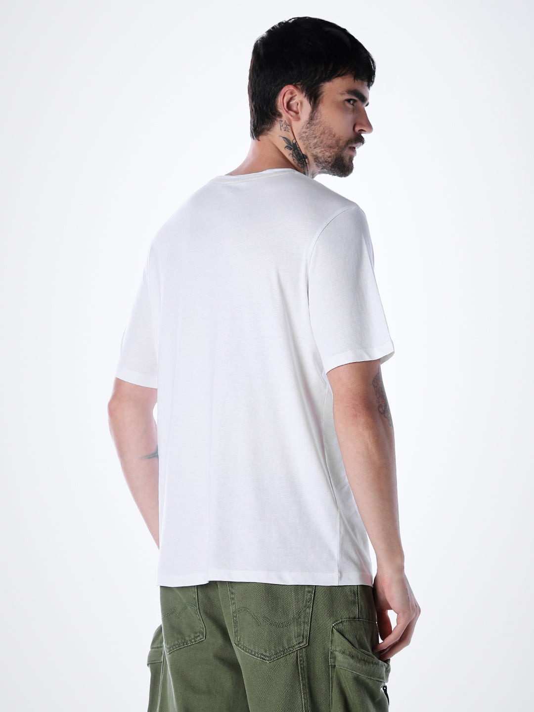 Logo print Cotton Crew Neck T-shirt - White