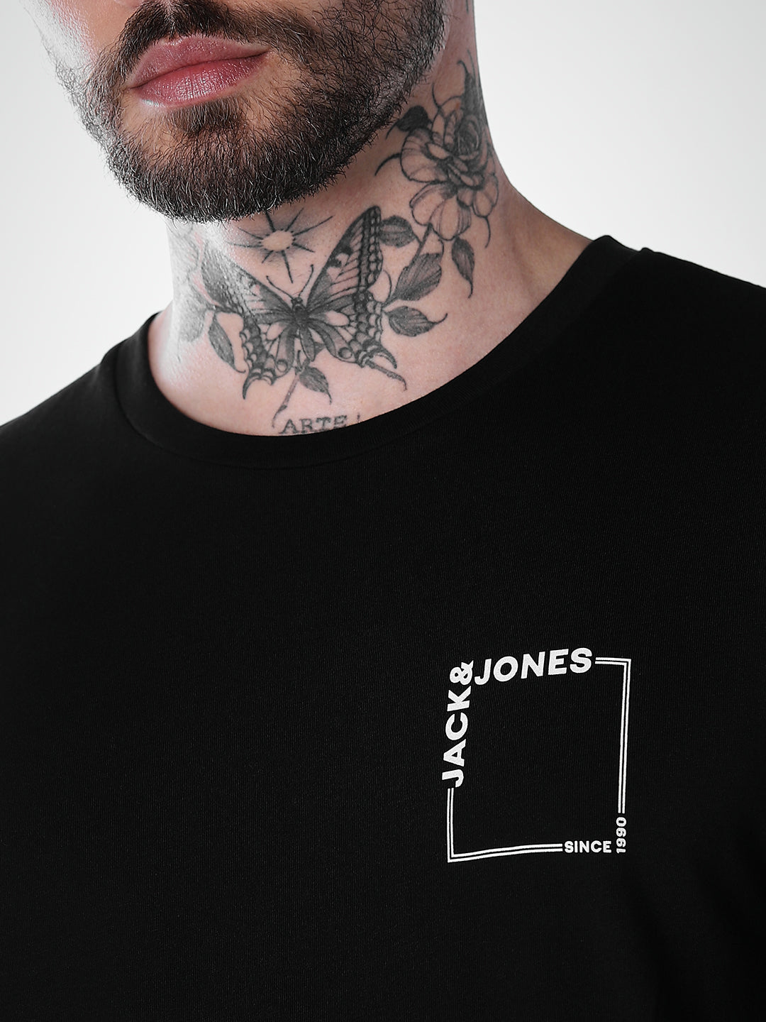 Logo print Cotton Crew Neck T-shirt - Black