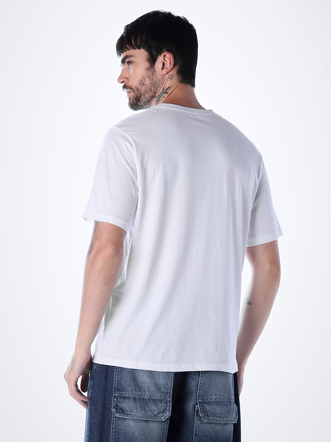 Skull Print Cotton T-shirt - White