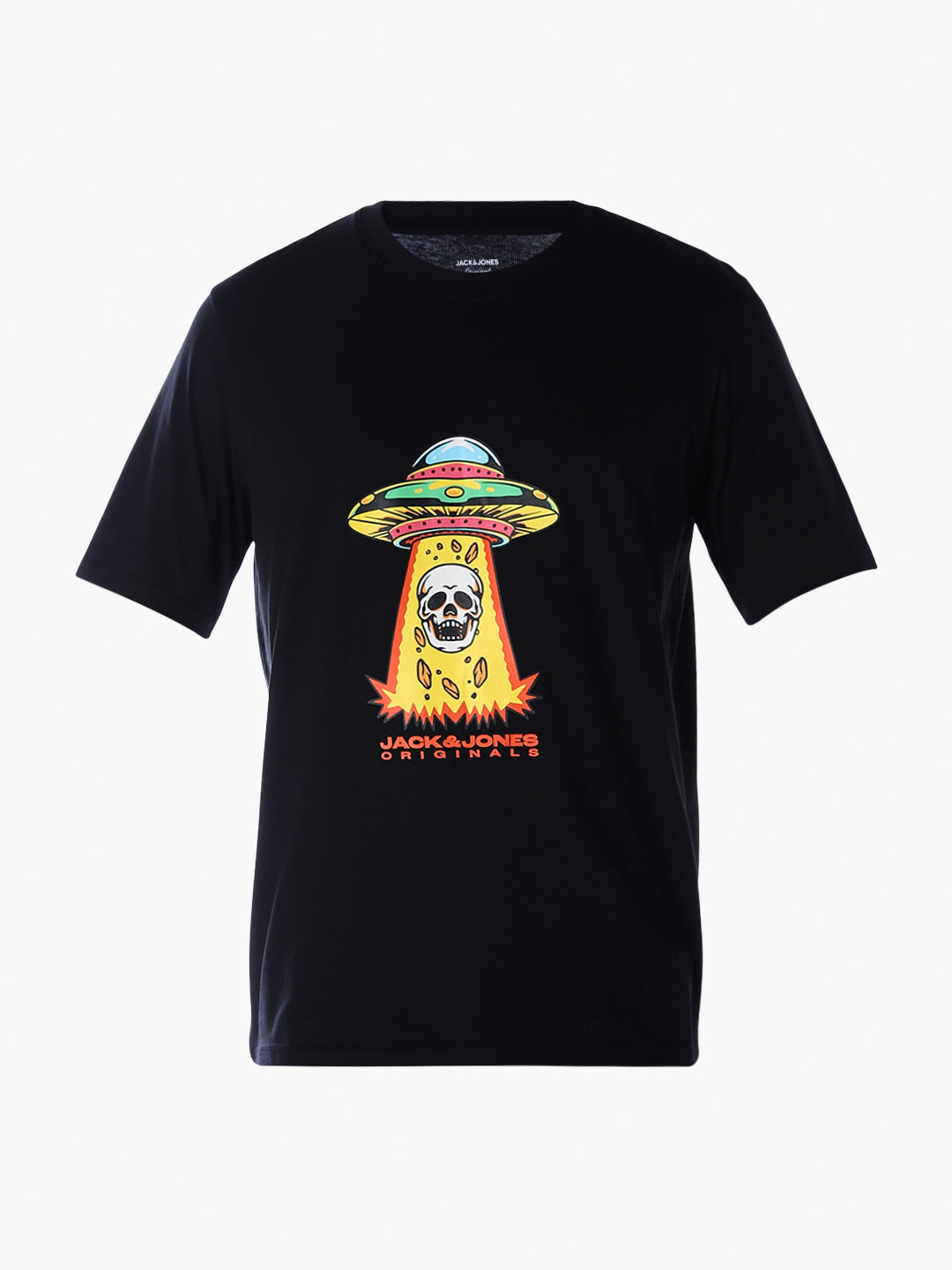 Skull Print Cotton T-shirt - Black