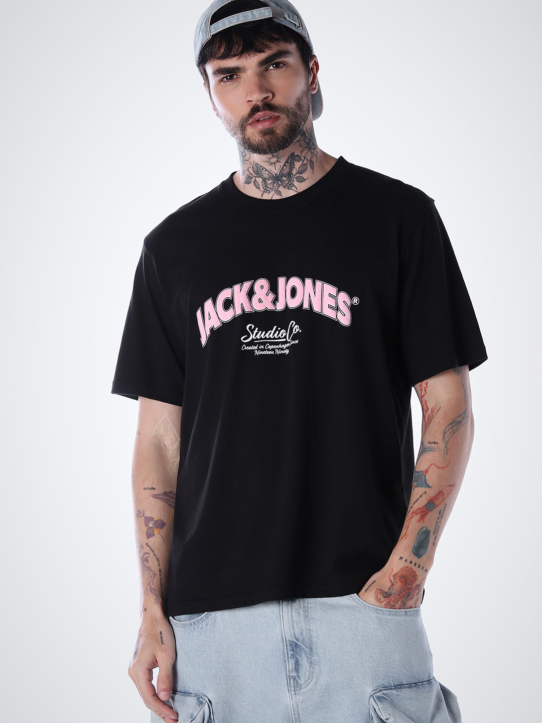 Large Logo Crew Neck T-shirt - Black - S
