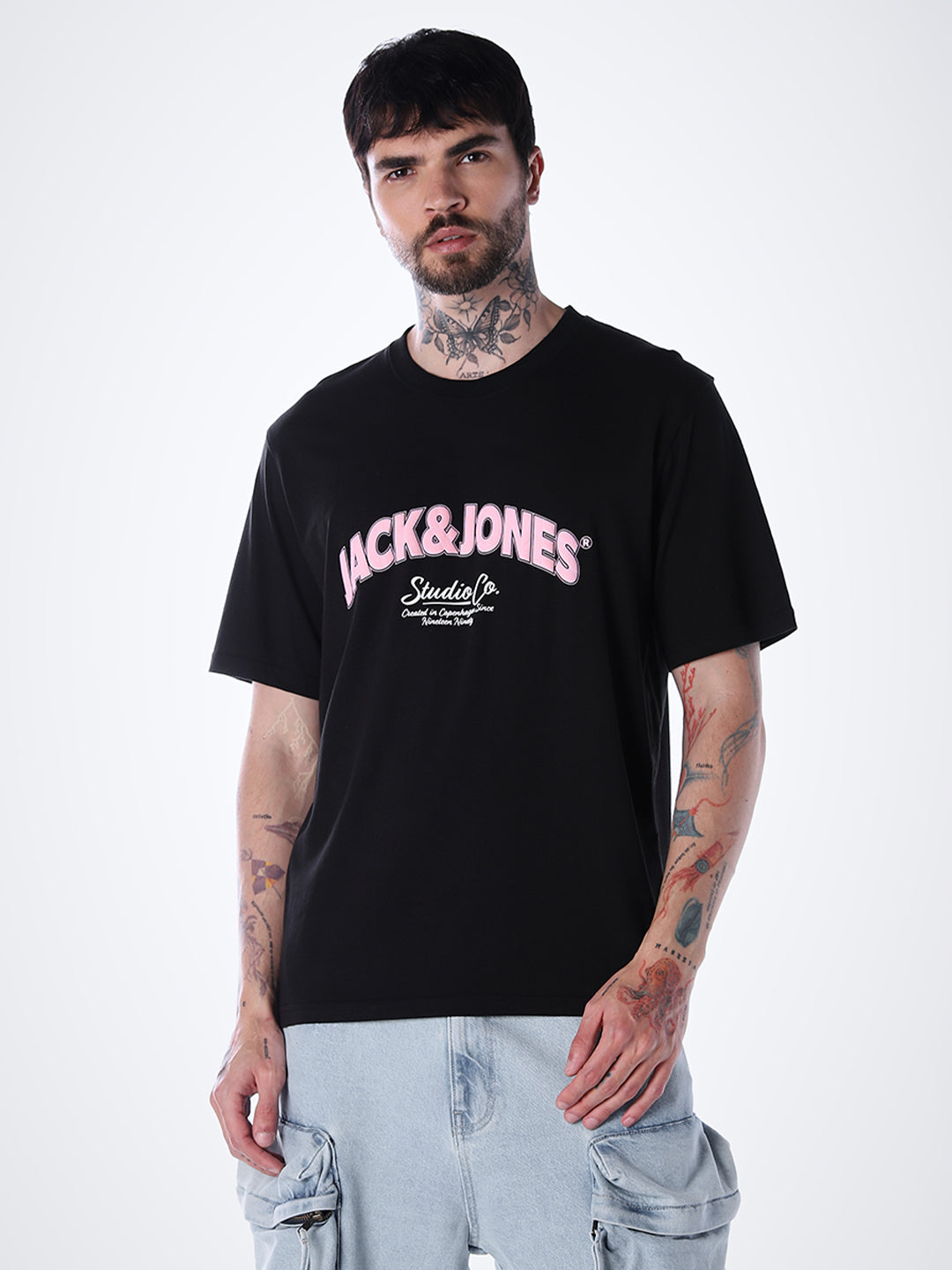 Large Logo Crew Neck T-shirt - Black
