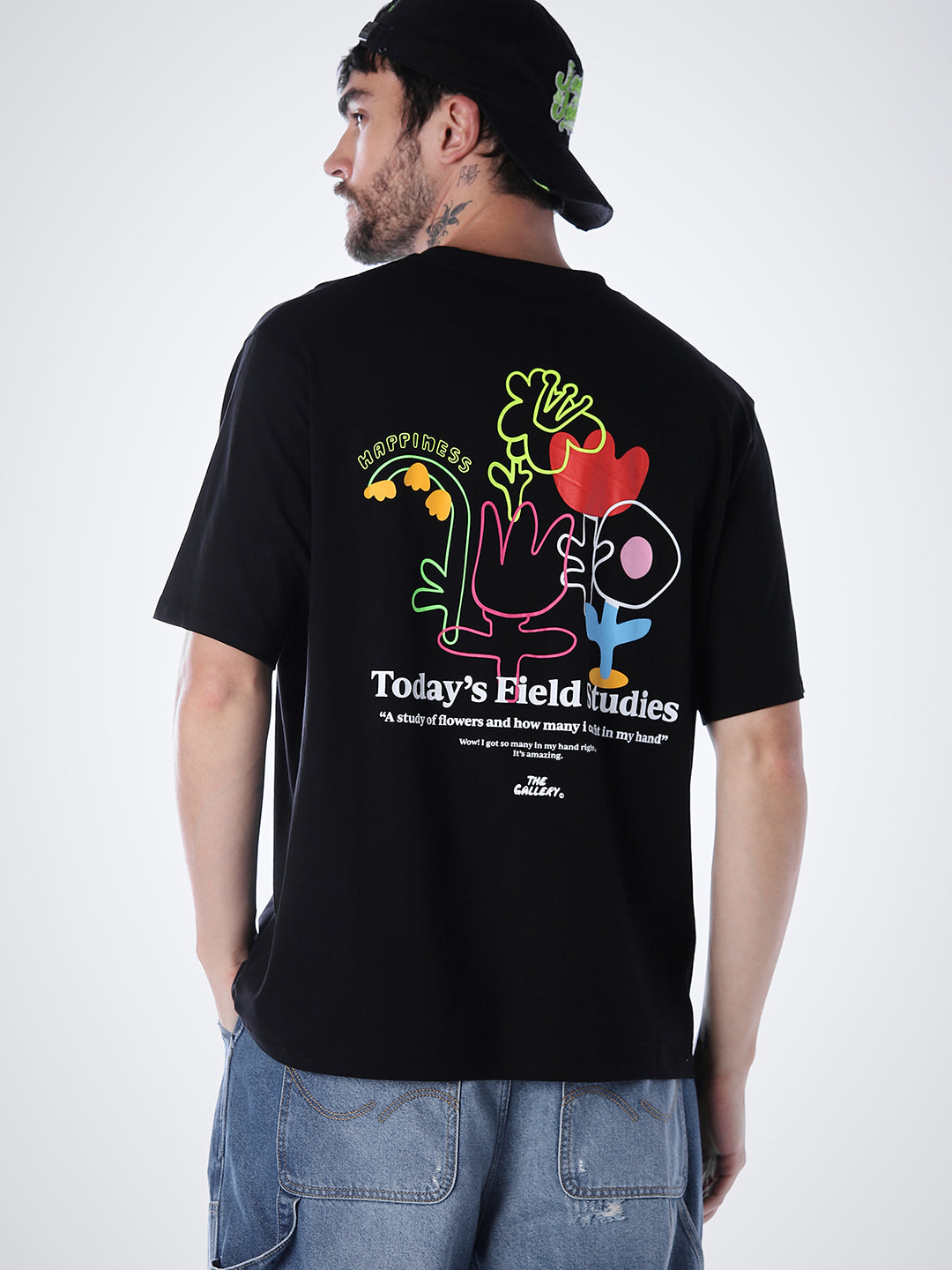 Printed Cotton T-shirt - Black