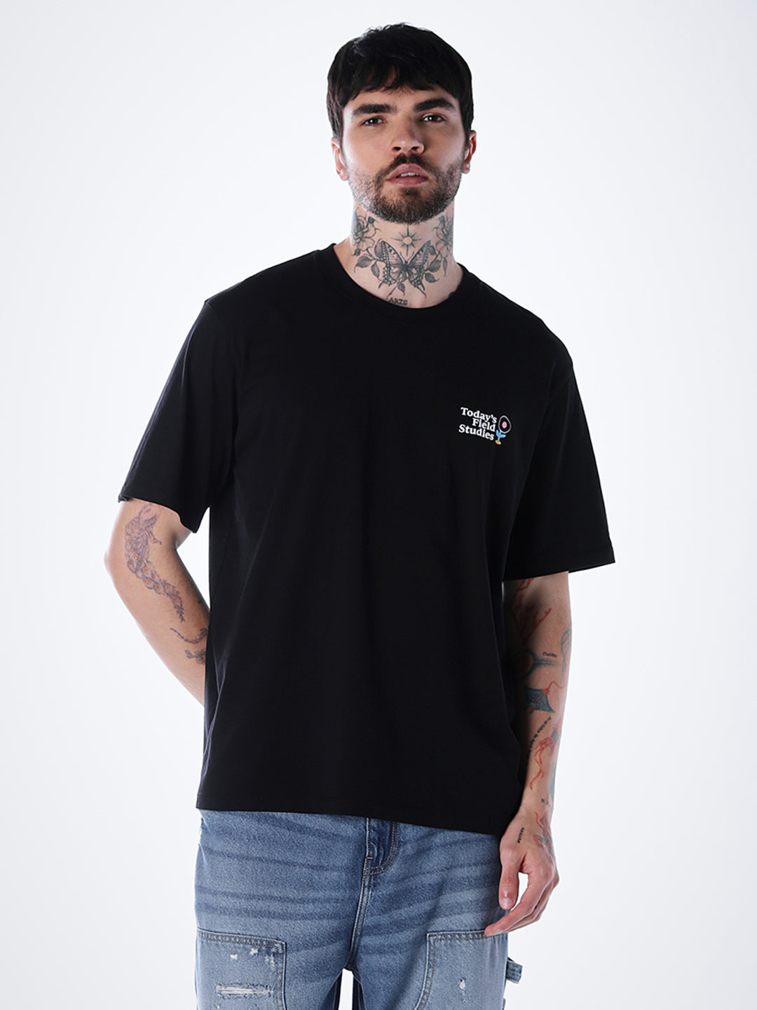 Printed Cotton T-shirt - Black