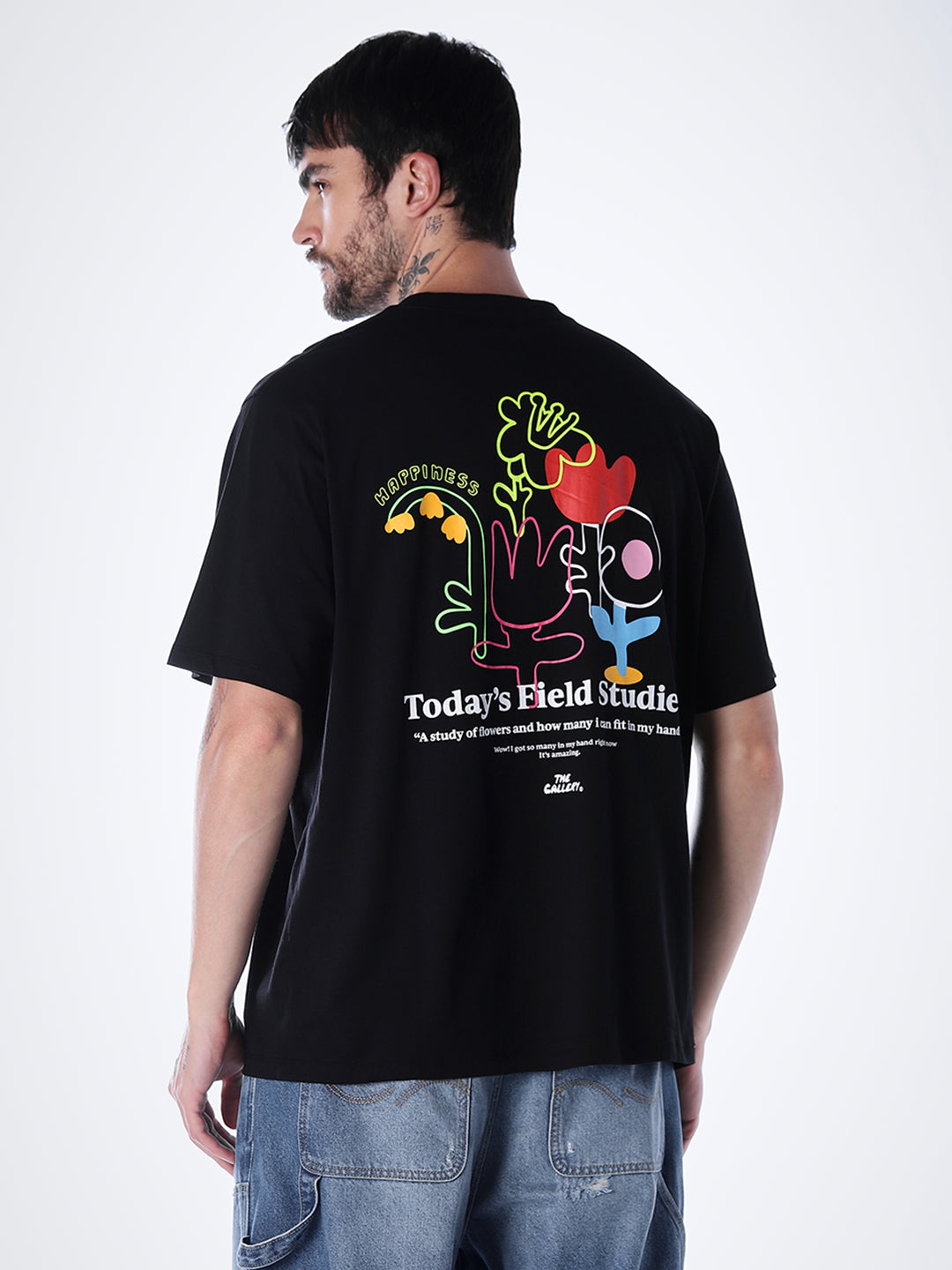 Printed Cotton T-shirt - Black