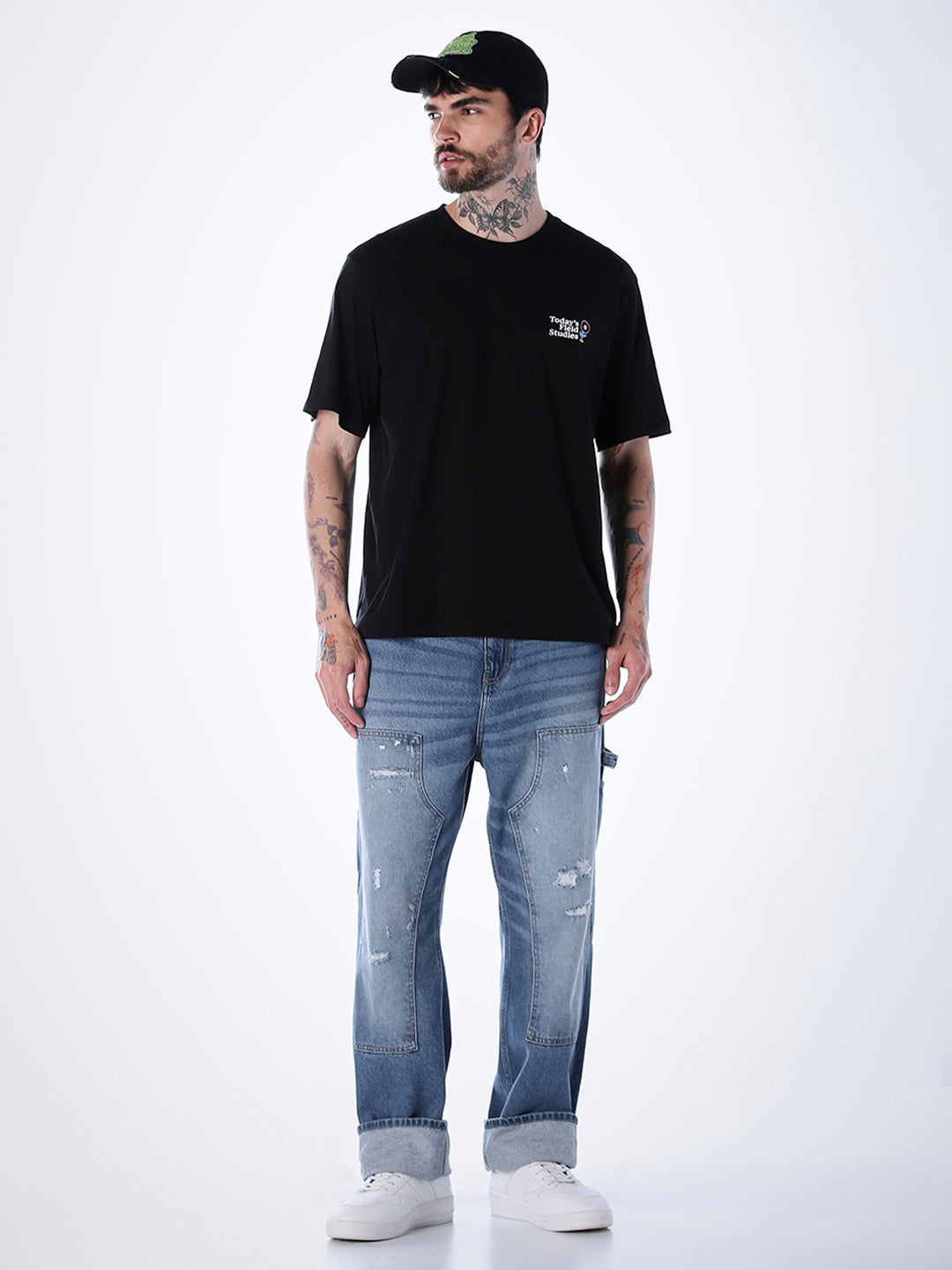 Printed Cotton T-shirt - Black