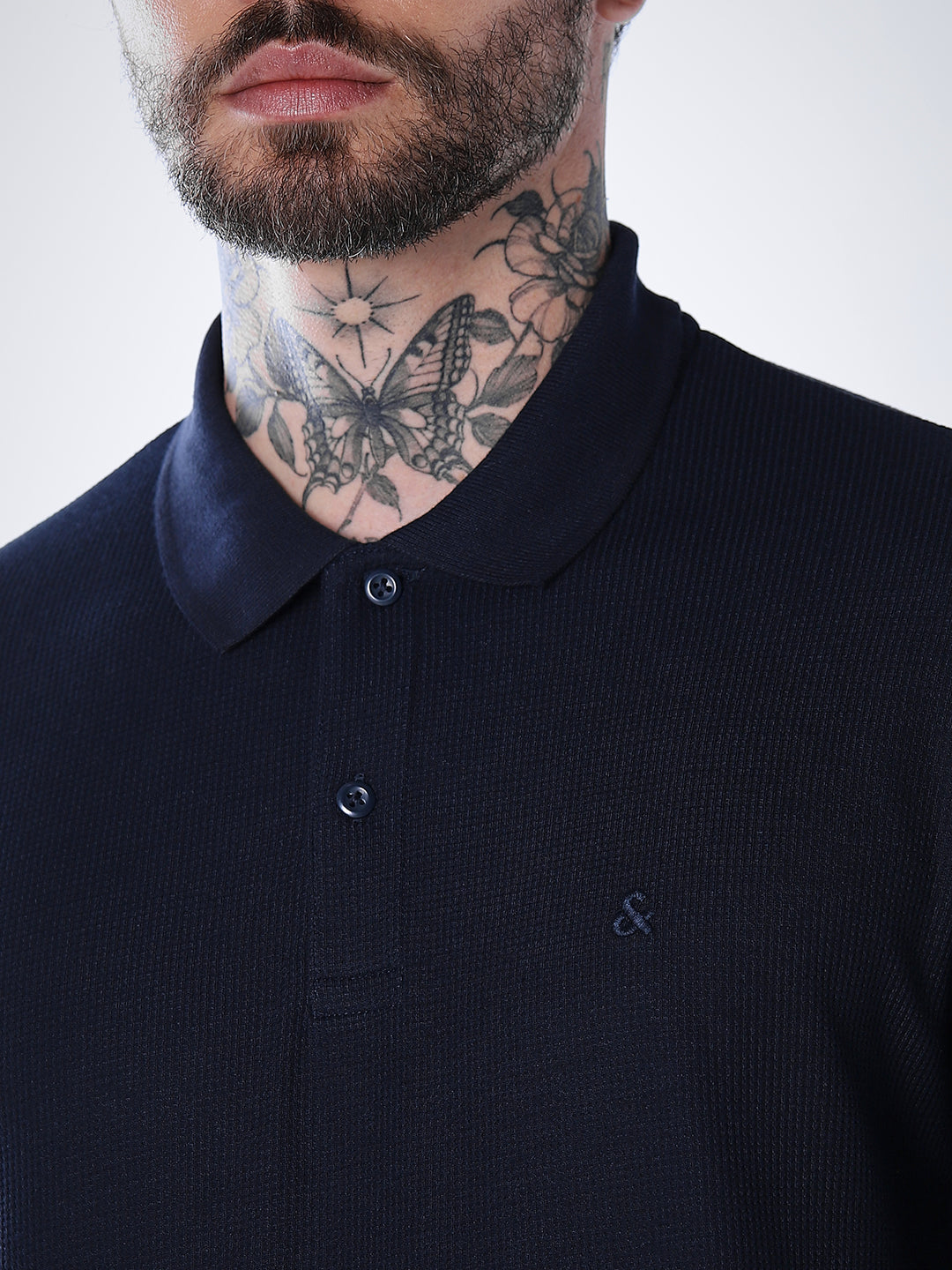 Regular Fit Full Sleeves Polo - Blue