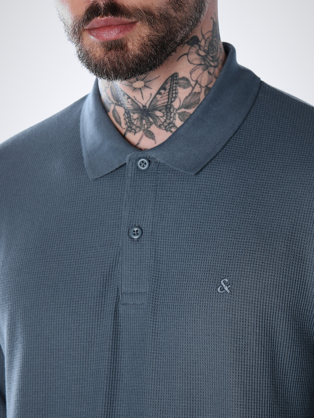 Regular Fit Full Sleeves Polo - Light Blue