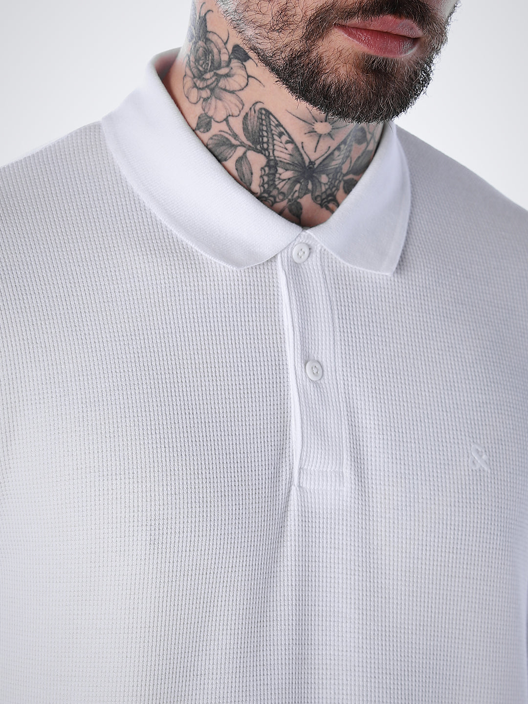 Regular Fit Full Sleeves Polo - White