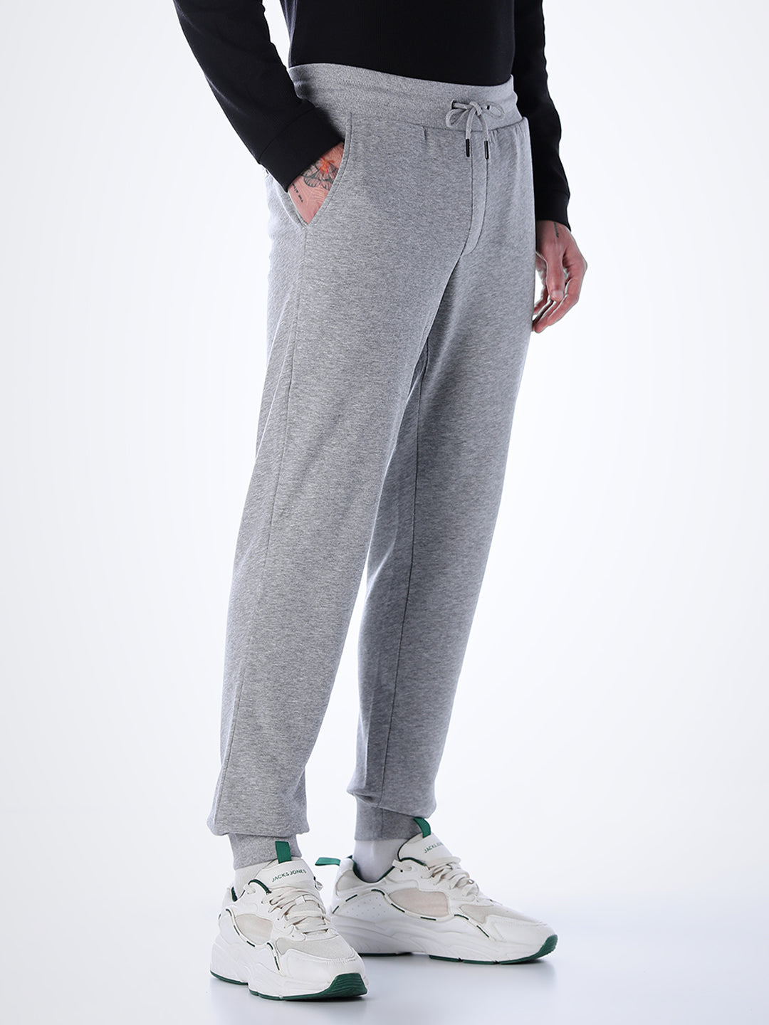Regular Fit Cotton Sweatpants - Light Grey
