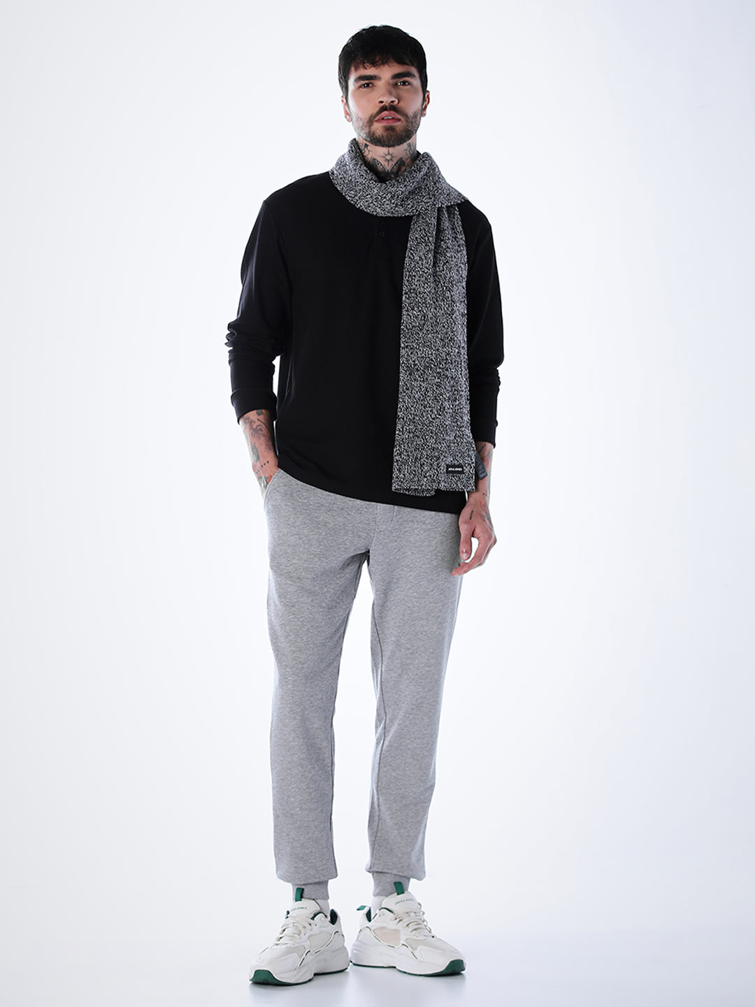 Regular Fit Cotton Sweatpants - Light Grey