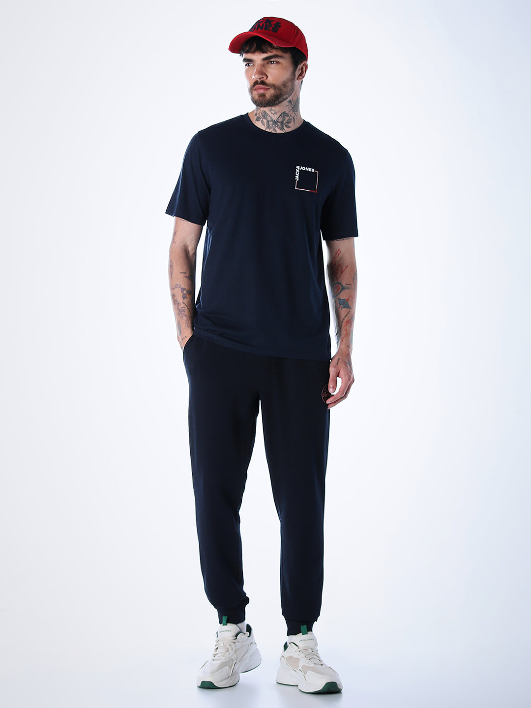 Regular Fit Cotton Sweatpants - Navy