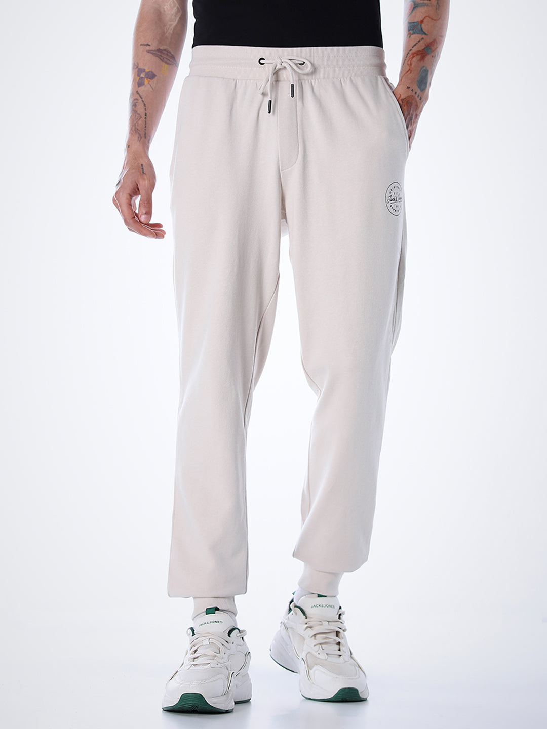 Regular Fit Cotton Sweatpants - Beige - S