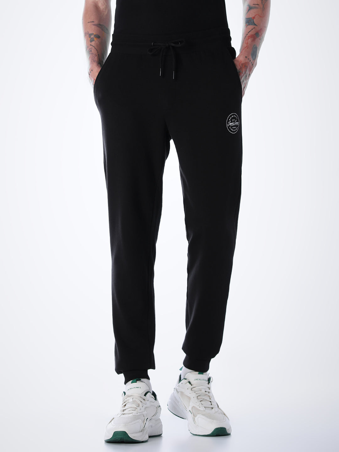 Regular Fit Cotton Sweatpants - Black