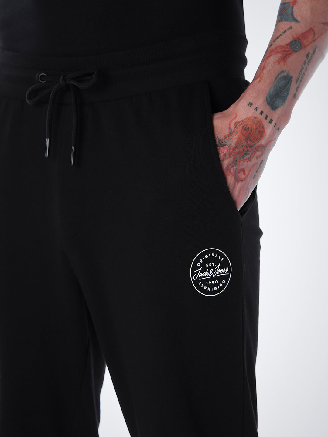 Regular Fit Cotton Sweatpants - Black