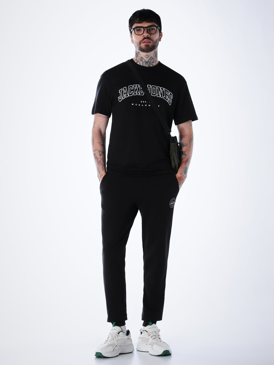 Regular Fit Cotton Sweatpants - Black