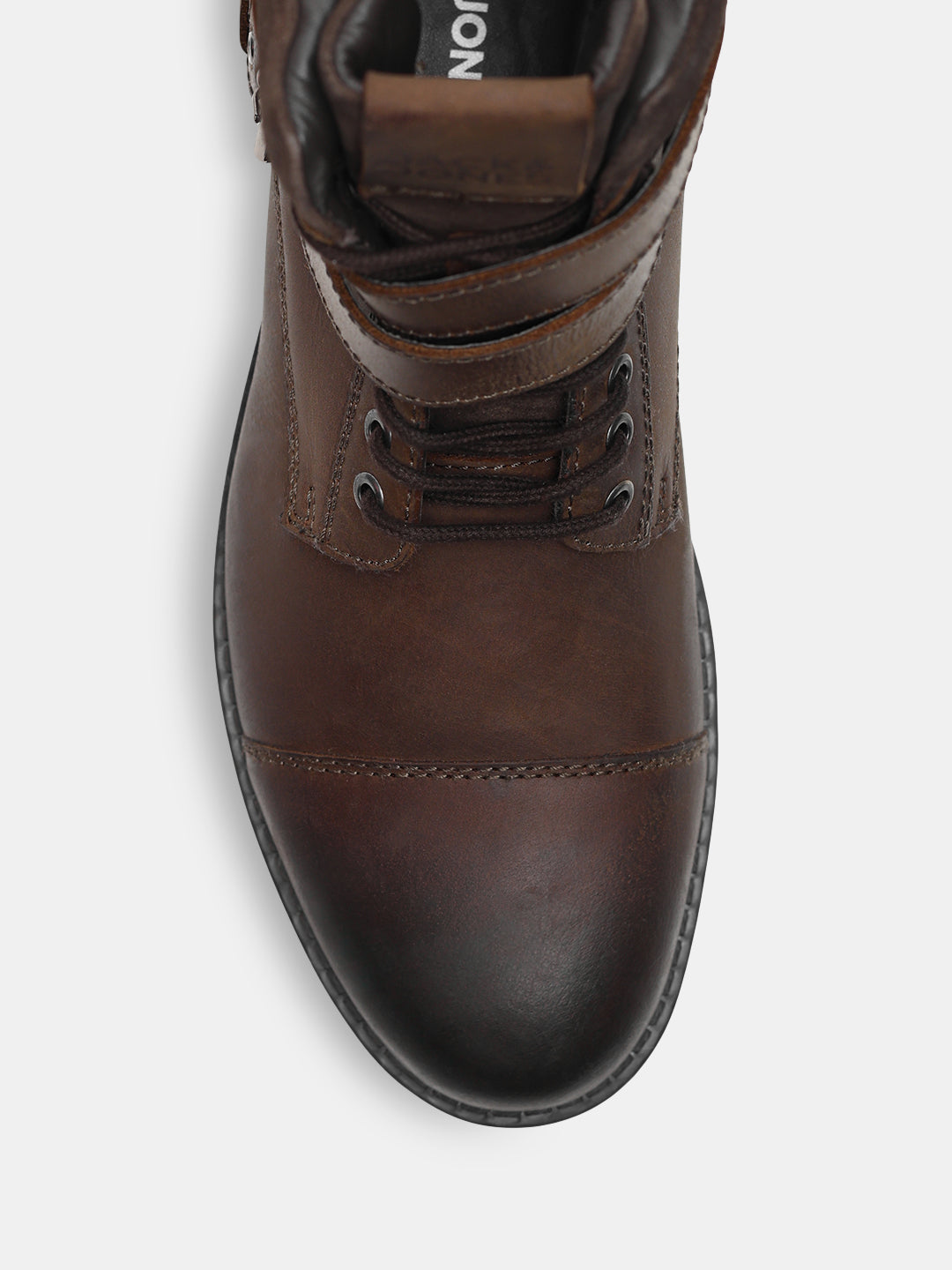 Brown Premium Leather Buckle Boots