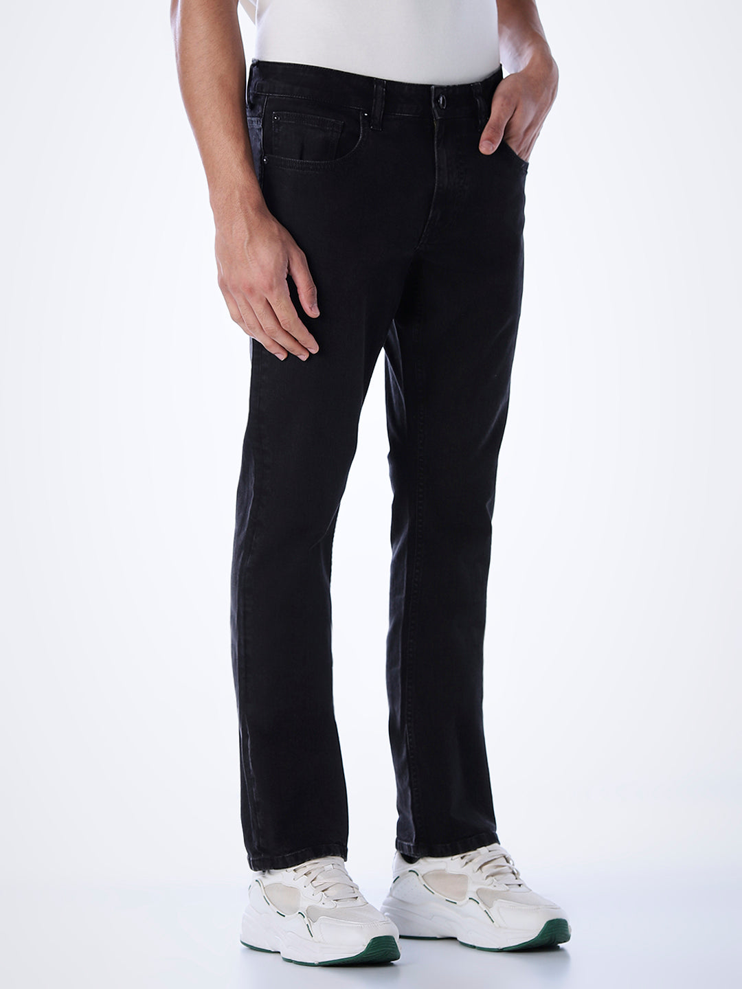 5 Pocket Low Rise Clark Regular Fit Jeans - Black