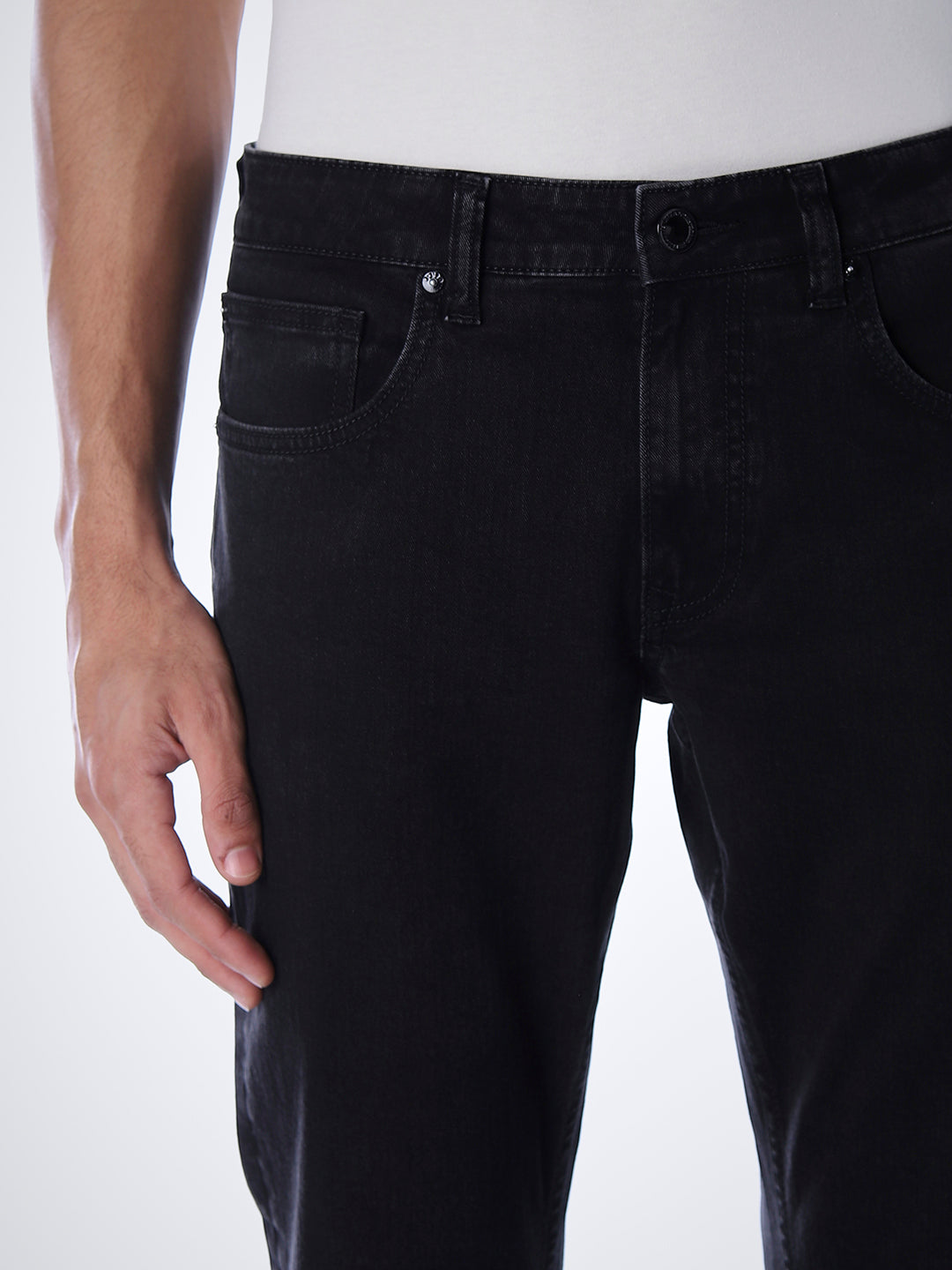 5 Pocket Low Rise Clark Regular Fit Jeans - Black