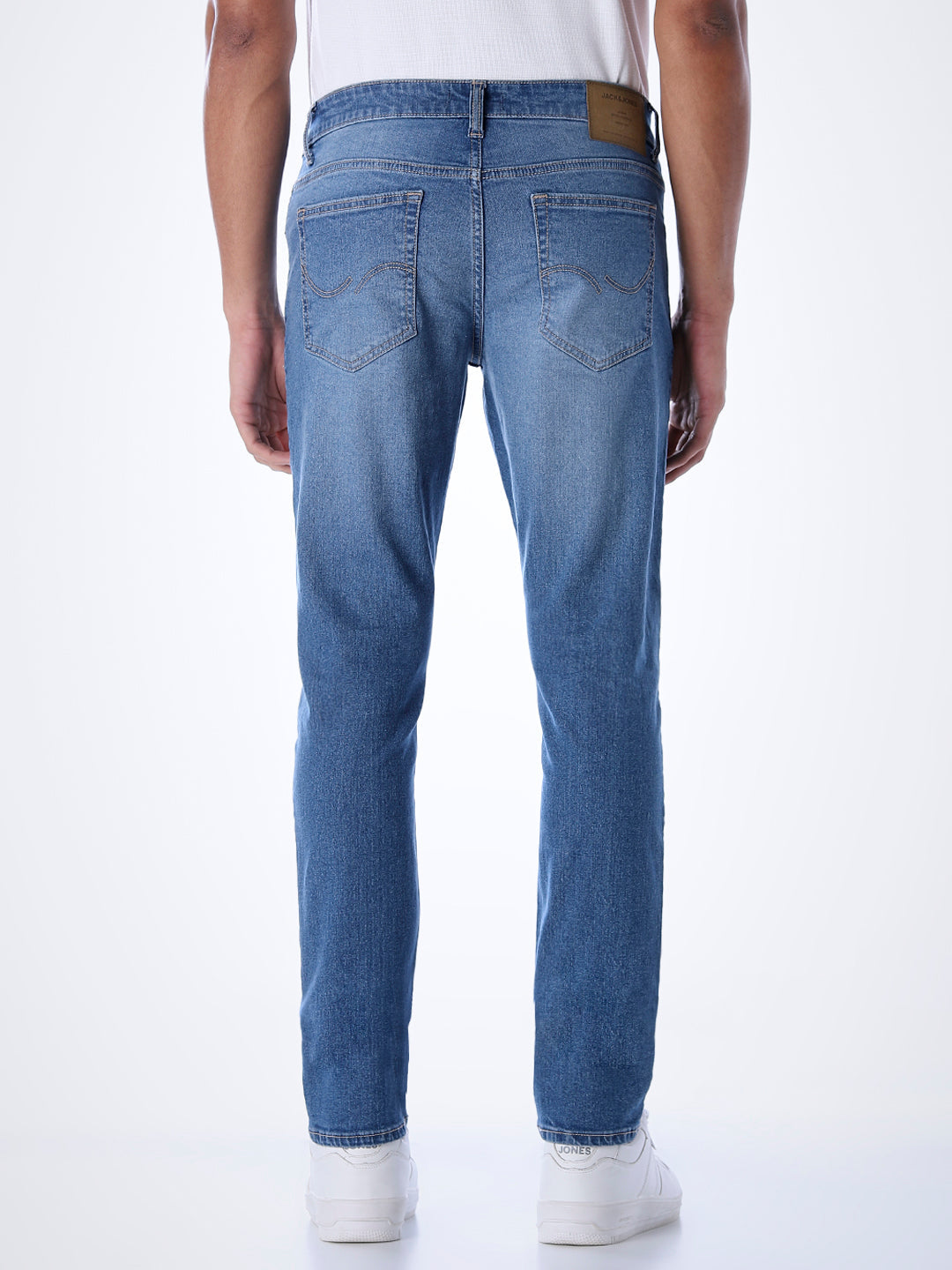 5 Pocket Distressed Glenn Slim Fit Jeans - Light Blue