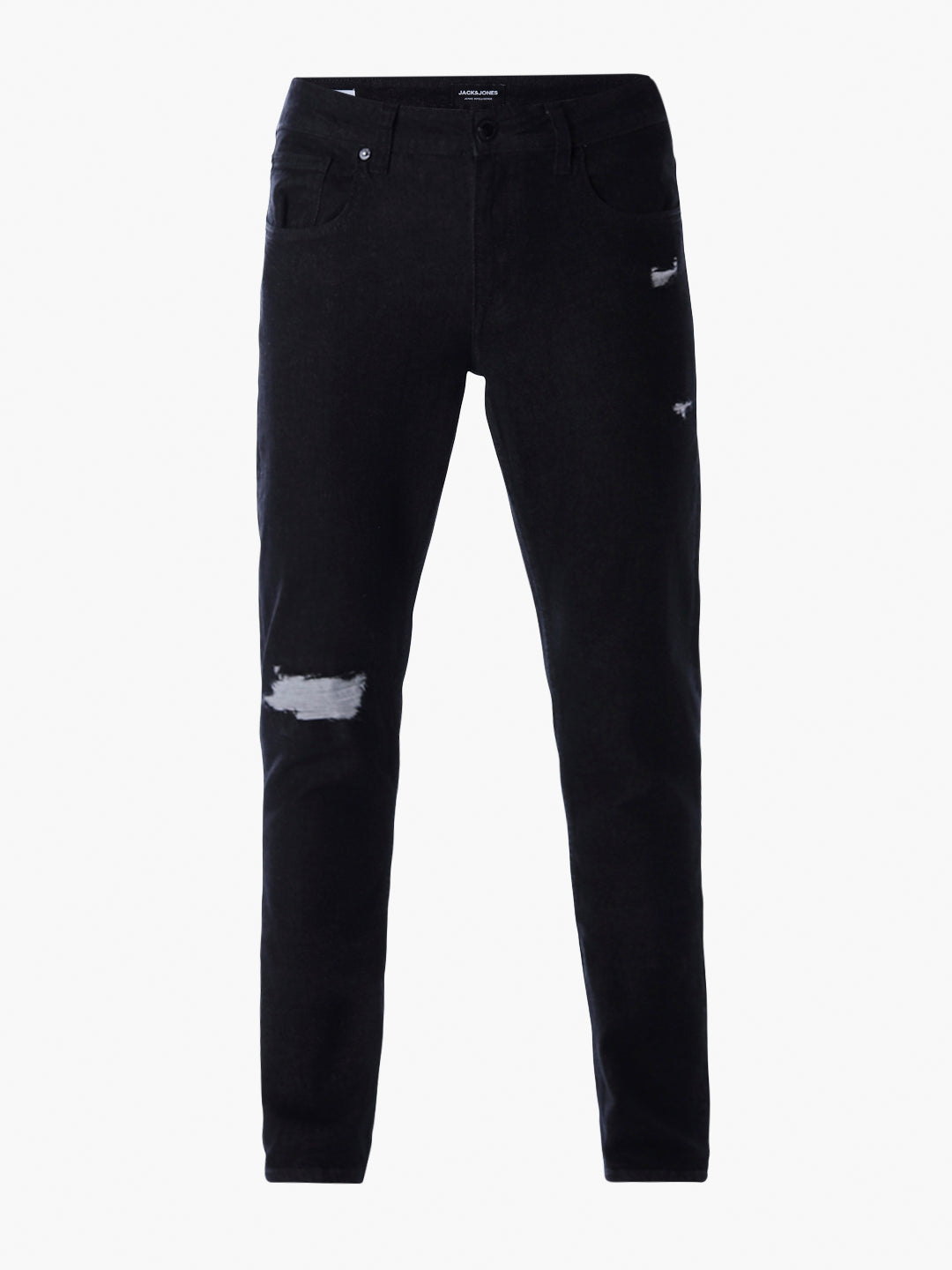 5 Pocket Distressed Glenn Slim Fit Jeans - Black