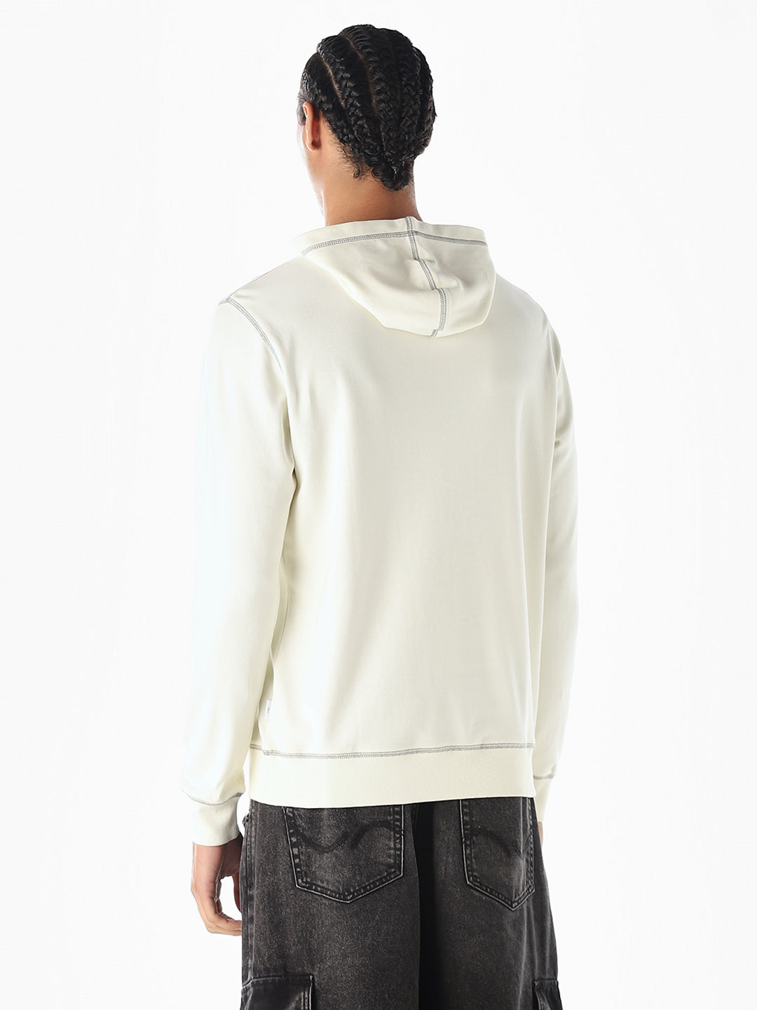 Contrast Stitch Hooded Sweatshirt