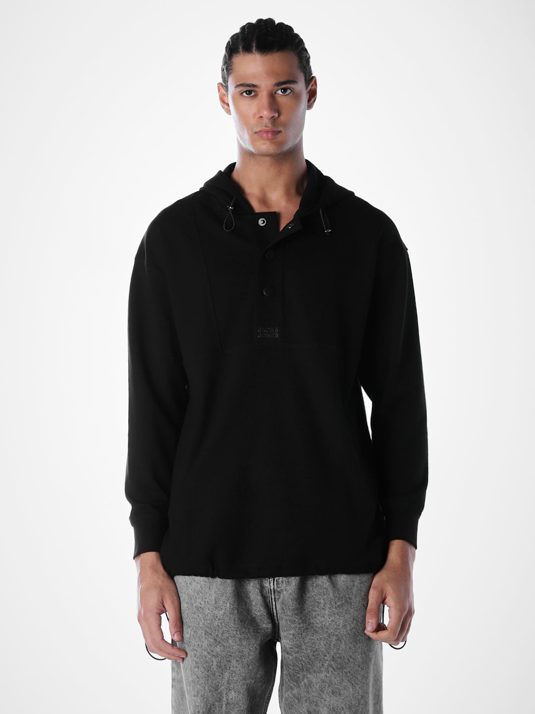 Hooded Oversized Black Sweatshirt