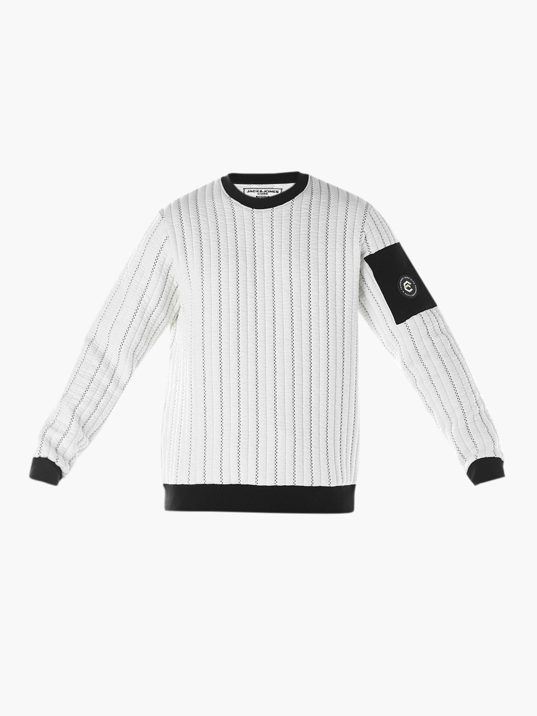 Quilted Striped Sweatshirt