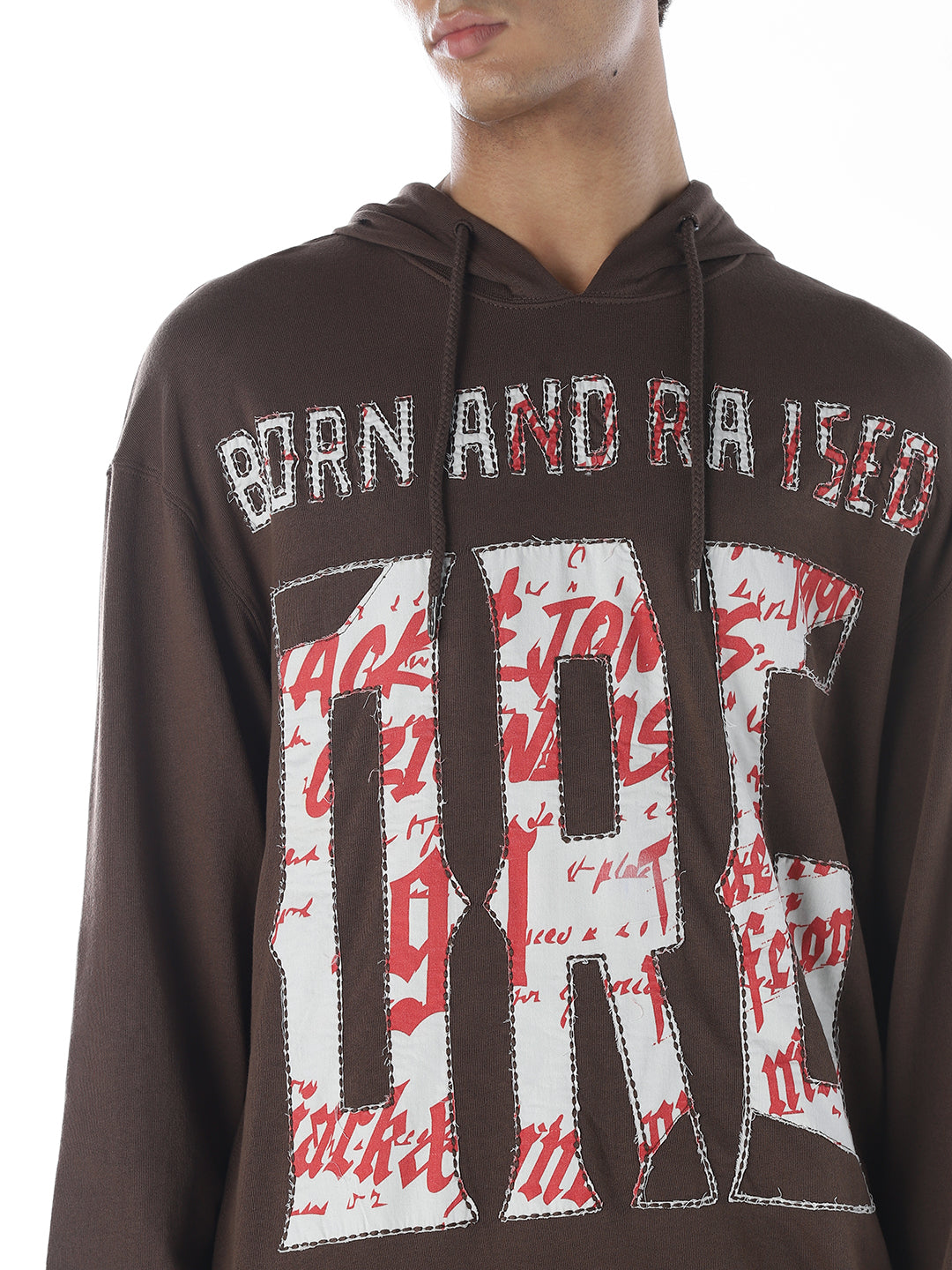 Applique Patchwork Hooded Sweatshirt