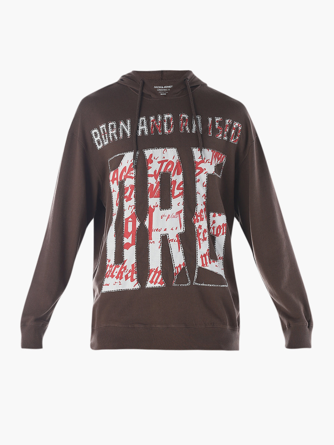 Applique Patchwork Hooded Sweatshirt