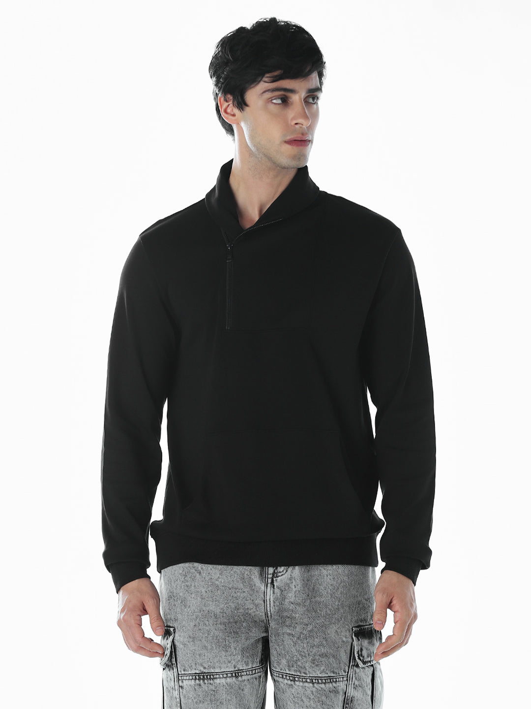 Quarter-Zip Oversized Sweatshirt